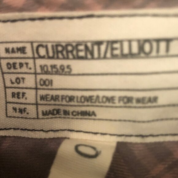 Current/Elliott Prep School Fray Button Up pink/gray plaid sz 0 - Picture 7 of 11